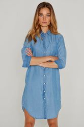 LAURENST – Tencel Tunic 3/4 Sleeves Straight Cut – Women